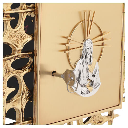 Sacrário de parede latão moldado dourado Jesus 10