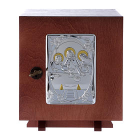 Tabernacle in wood with aluminium plate The Last Supper 20X20 cm