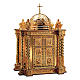Tabernacolo Molina stile Barocco scene vita Cristo e Evangelisti ottone dorato 85x60x42 cm s1