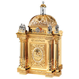 Tabernacle Molina style baroque quatre Évangélistes laiton doré 127x76x63,5 cm