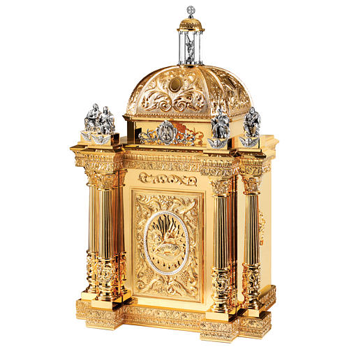 Tabernacle Molina style baroque quatre Évangélistes laiton doré 127x76x63,5 cm 1