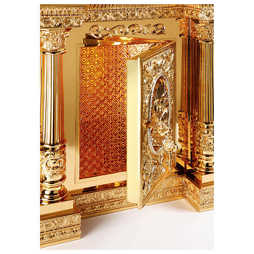 Tabernacle Molina style baroque quatre Évangélistes laiton doré 127x76x63,5 cm 3