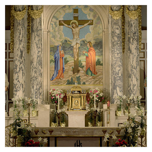 Sacrário Molina estilo barroco Quatro Evangelistas latão dourado 127x76x63,5 cm 4