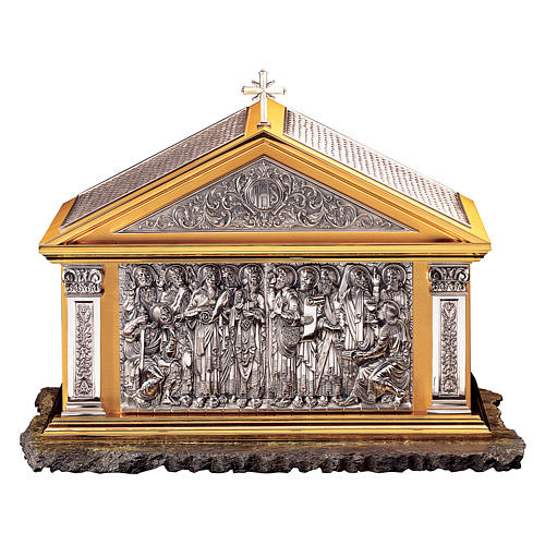 Tabernacle Molina style classique douze Apôtres laiton bicolore 60x72,4x40 cm 1