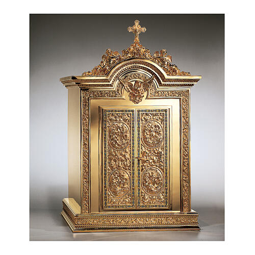 Molina tabernacle Resurrection and Ascension gold plated brass 34x21x21 1/4 in 1