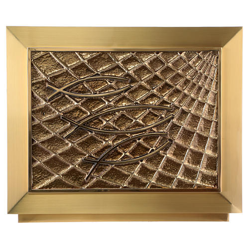 Tabernacle with Miraculous catch of fish by Molina 40x50x30 cm 1