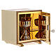 Good Shepherd tabernacle, wood with elm finish and gold plated shell s4