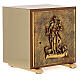 Good Shepherd tabernacle, wood with elm finish and gold plated shell s5