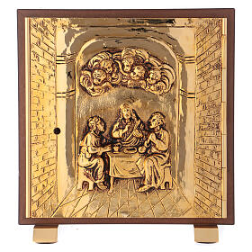 Last Supper tabernacle wood with red marble effect