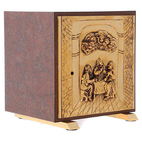 Last Supper tabernacle wood with red marble effect 4