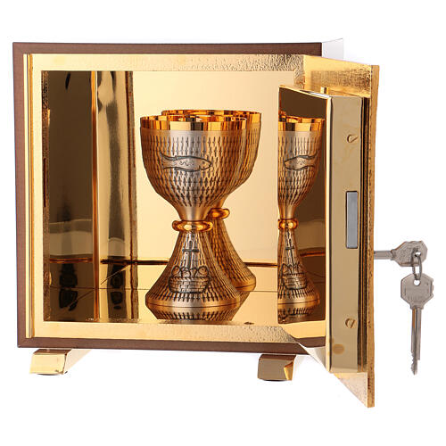 Last Supper wood tabernacle with gold plated case 5