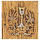 Chalice tabernacle, wood with elm finish and gold plated shell s2