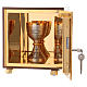 Chalice tabernacle in burl elm finish wood and gold plated case s5