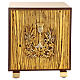 Chalice tabernacle in burl elm finish wood and gold plated case s1