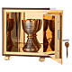 Wood tabernacle Deers at the source red marble finish and gold plated case s5