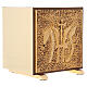 Wood tabernacle IHS gold plated case s4