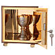 Wood tabernacle IHS gold plated case s5