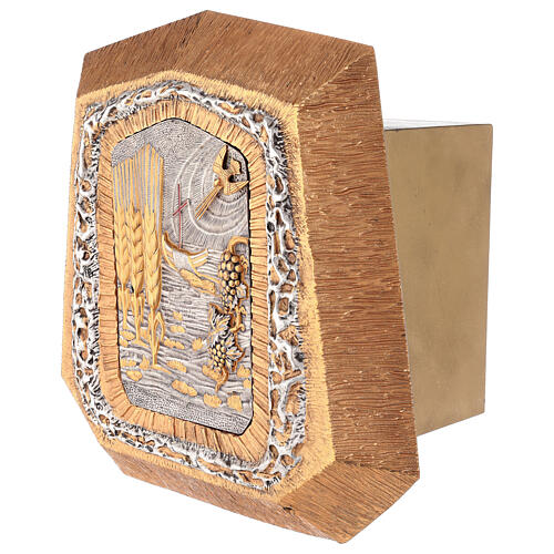 Wall tabernacle, gold plated, Sacraments' symbols 3