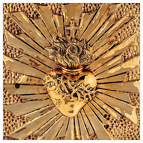 Tabernacle d'autel Sacré Coeur finition marbre rouge laiton doré