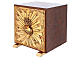 Altar tabernacle Sacred Heart red marble finish and gold plated brass s3