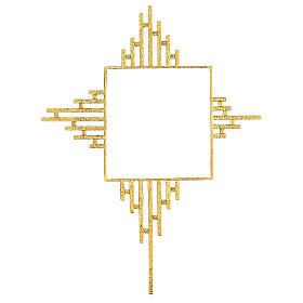 STOCK, Strahlenkranz für Tabernakel, moderner Stil, Messing vergoldet, 30x30 cm