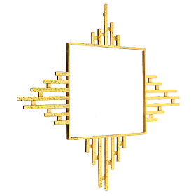 STOCK, Strahlenkranz für Tabernakel, moderner Stil, Messing vergoldet, 30x30 cm