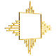 STOCK, Strahlenkranz für Tabernakel, moderner Stil, Messing vergoldet, 30x30 cm s2