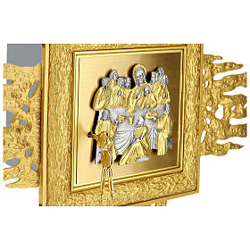 Wall tabernacle with 90x90 cm rays, bicolour door, brass