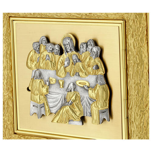 Wall tabernacle with 90x90 cm rays, bicolour door, brass 3