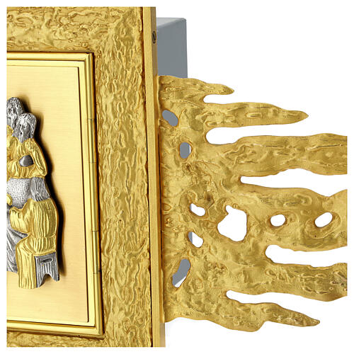 Wall tabernacle with 90x90 cm rays, bicolour door, brass 9