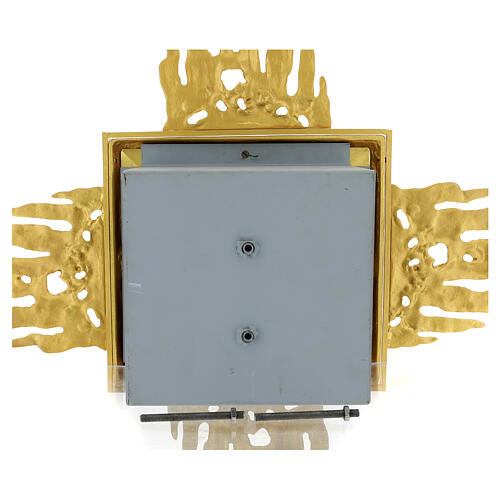Wall tabernacle with 90x90 cm rays, bicolour door, brass 13