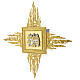 Wall tabernacle with 90x90 cm rays, bicolour door, brass s5