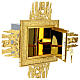 Wall tabernacle with 90x90 cm rays, bicolour door, brass s10