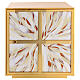Tabernacolo raggi sfumati smalto bianco ottone dorato s1