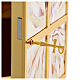 Tabernacolo raggi sfumati smalto bianco ottone dorato s4