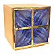 Sacrário esmaltado azul matizado latão dourado 25 cm s1