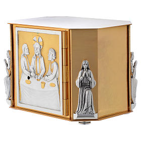 Tabernacle de table, disciples Emmaus doré