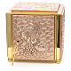 Tabernacle de table laiton argenté cuivre raisins, poisso s1