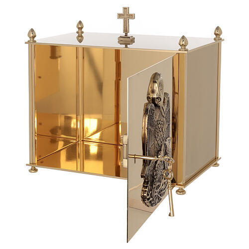 Altar tabernacle in brass plates with Pelican, Molina 3