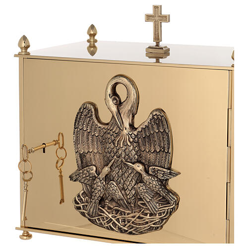 Altar tabernacle in brass plates with Pelican, Molina 4