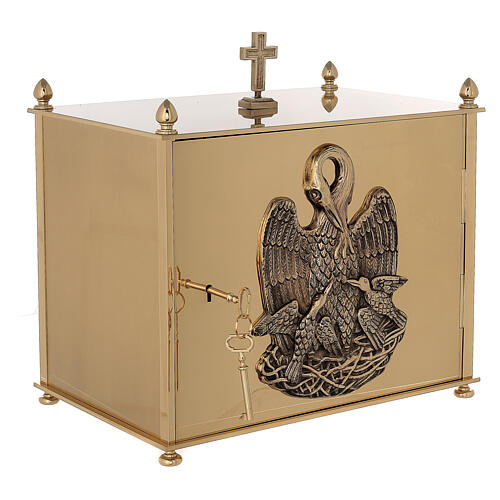 Altar tabernacle in brass plates with Pelican, Molina 5