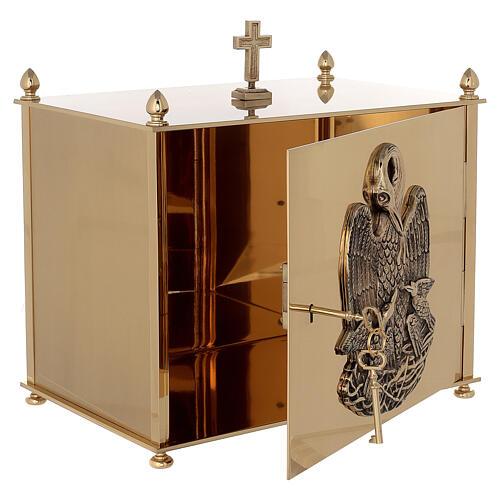 Altar tabernacle in brass plates with Pelican, Molina 6