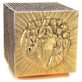 Altar Tabernacle in resin and metal plating with the last supper, Molina