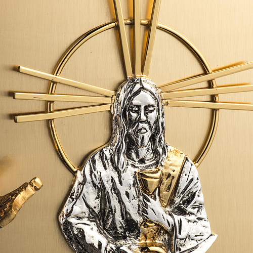 Wall Tabernacle with Jesus image in gold-plated cast brass 3
