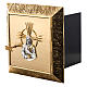 Wall Tabernacle with Jesus image in gold-plated cast brass s6