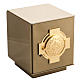 Sagrario de mesa Cruz IHS bronce dorado caja hierro s1