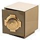 Sagrario de mesa Cruz IHS bronce dorado caja hierro s2