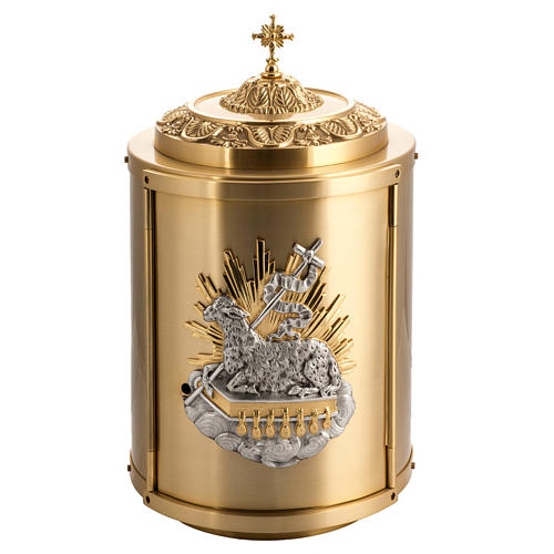 Altar Tabernacle in gold-plated brass with Lamb of God in bronze 1