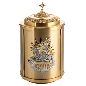 Altar Tabernacle in gold-plated brass with Lamb of God in bronze
