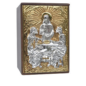 Altar Tabernacle in wood with brass window, Dinner at Emmaus